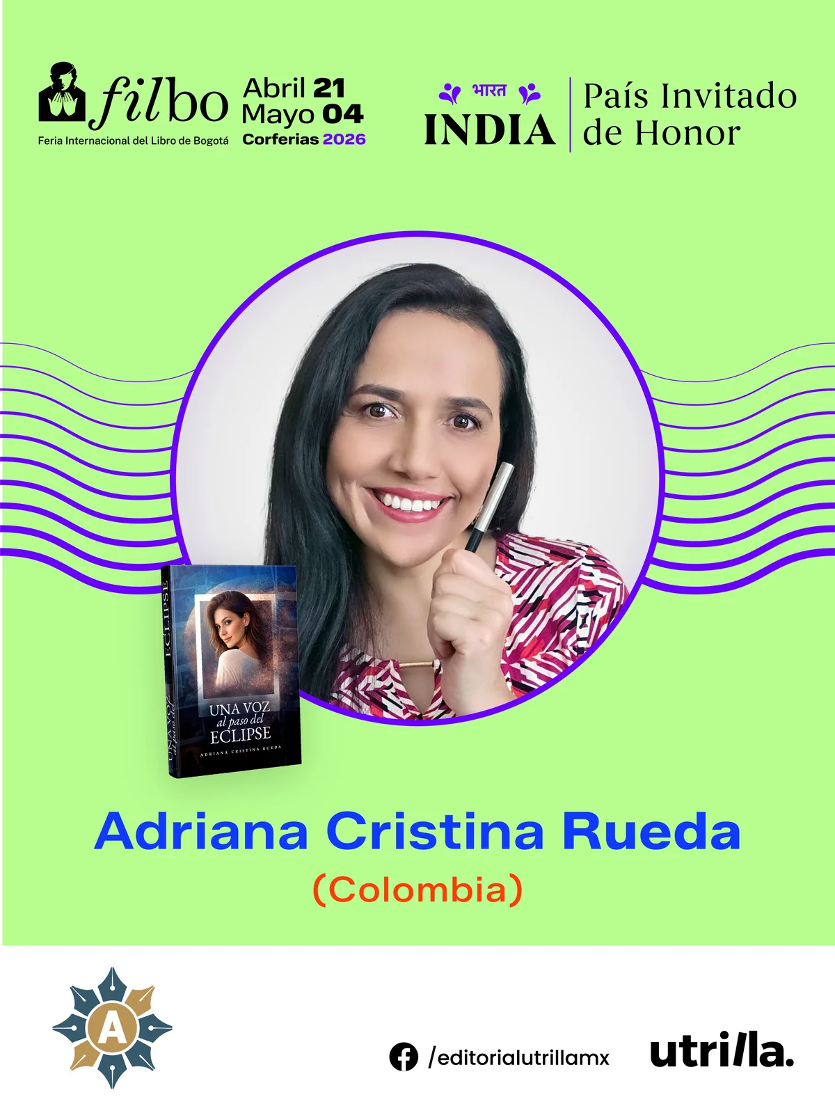 Afiche oficial Feria del Libro de Bogotá 2026 - Adriana Cristina Rueda